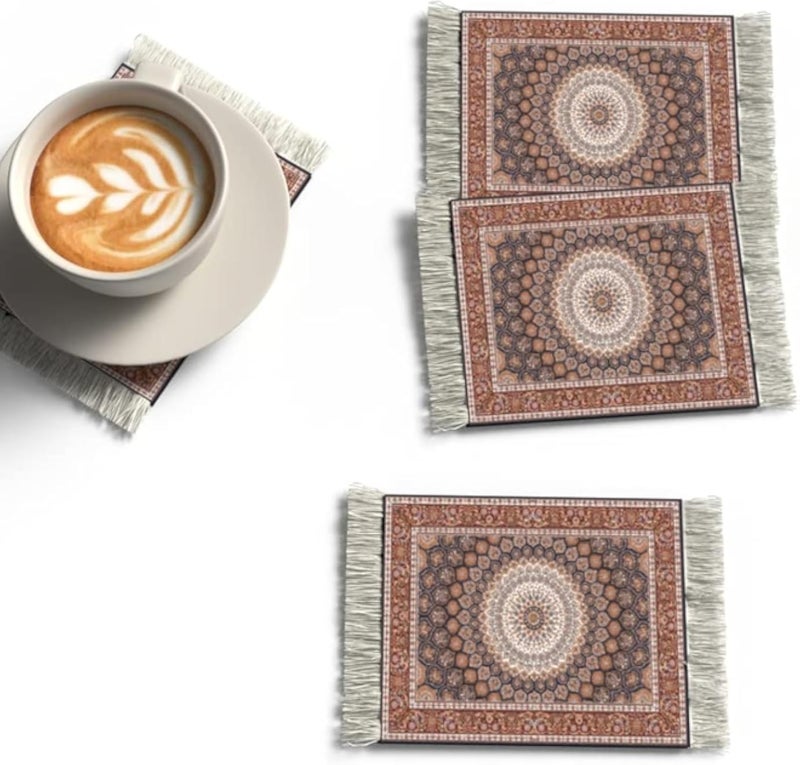 مجموعة قواعد أكواب بتصميم سجادة من آرت مود هوم، رقم 9، 4 قطع.